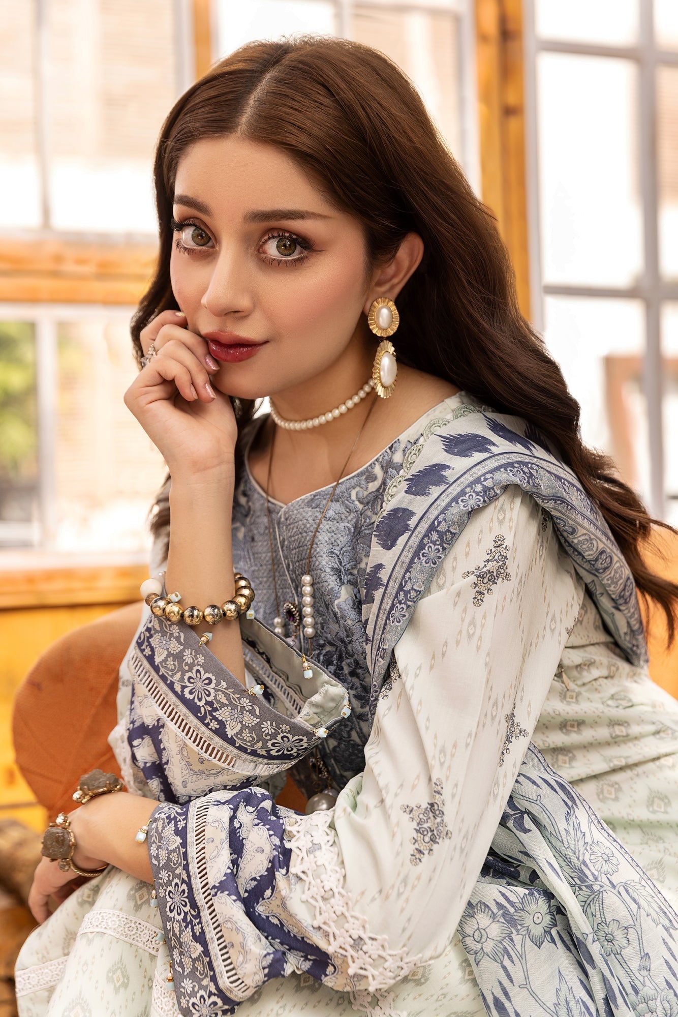 Eid Festive Lawn VOL-01 Heavy EMB. Unstitched 3pcs - Jotey