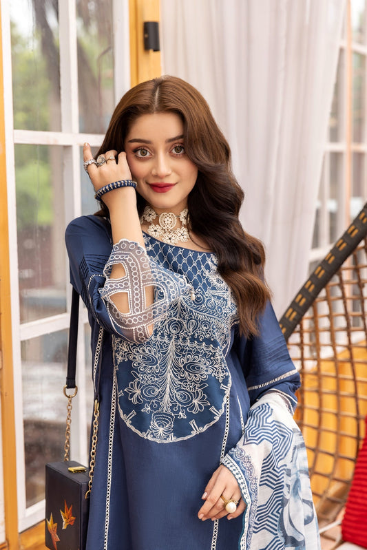 Eid Festive Lawn VOL-01 Heavy EMB. Unstitched 3pcs - Jotey