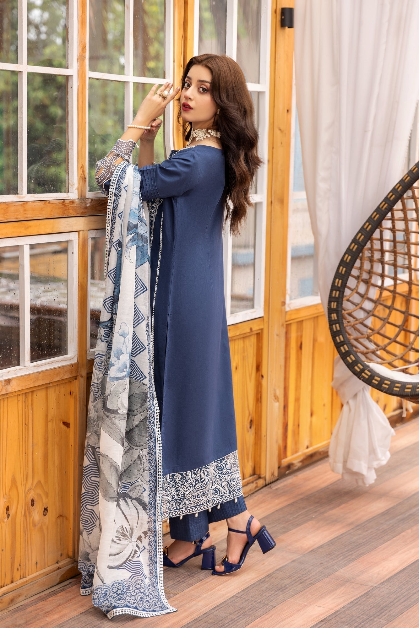 Eid Festive Lawn VOL-01 Heavy EMB. Unstitched 3pcs - Jotey