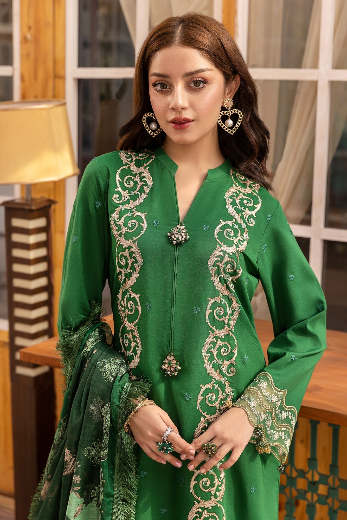 Eid Festive Lawn VOL-01 Heavy EMB. Unstitched 3pcs - Jotey