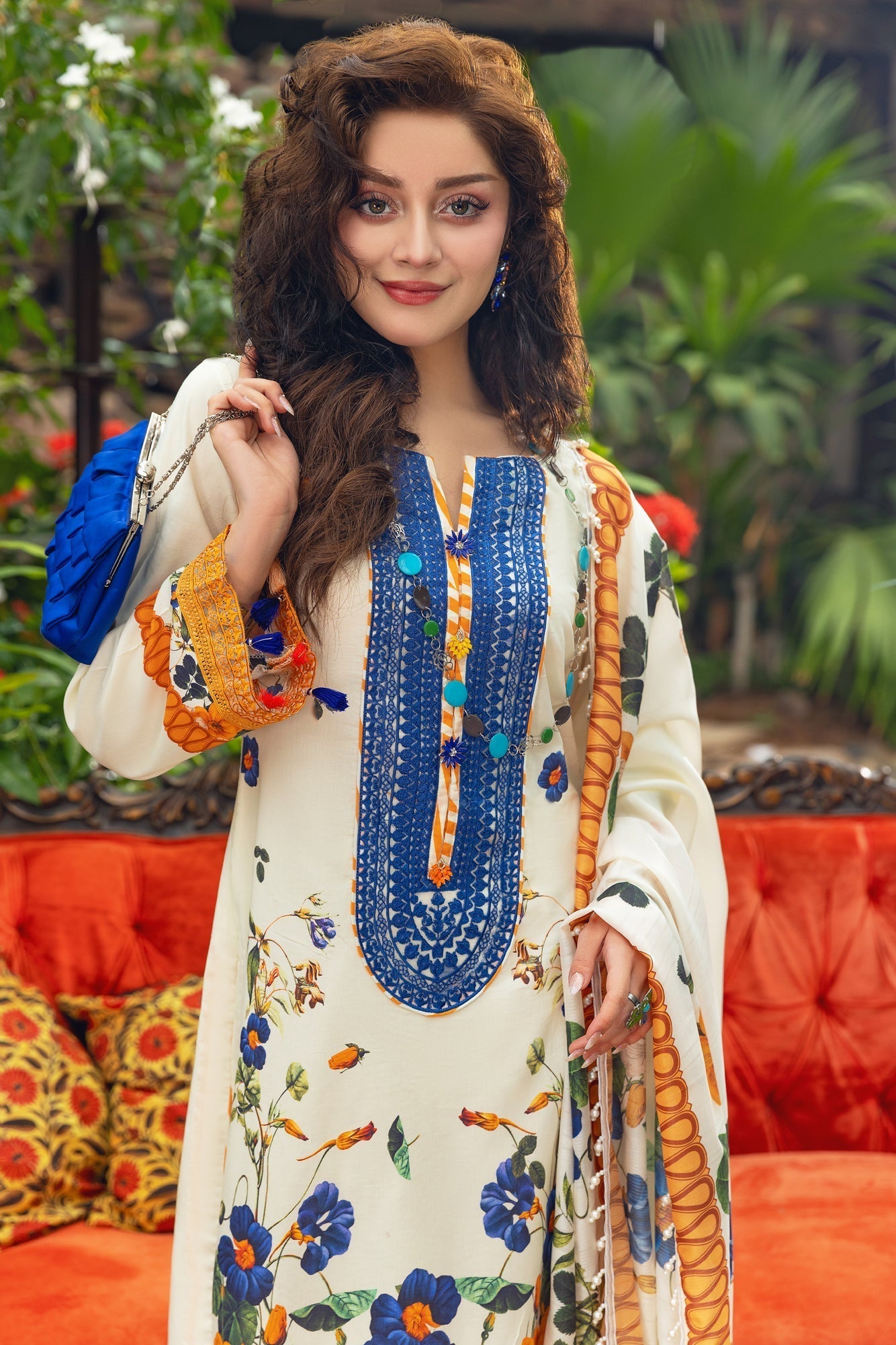 Eid Festive Lawn VOL-02 Heavy EMB. Unstitched 3pcs - Jotey