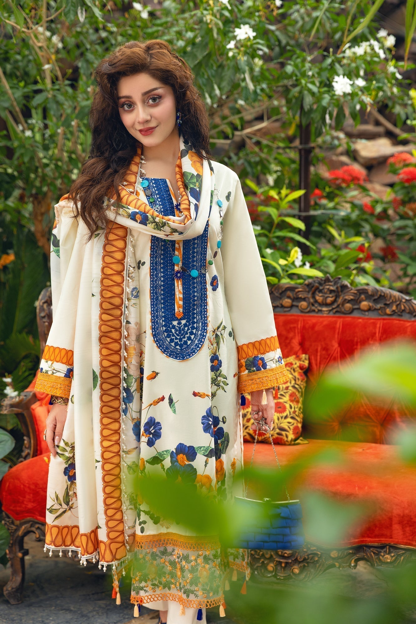 Eid Festive Lawn VOL-02 Heavy EMB. Unstitched 3pcs - Jotey