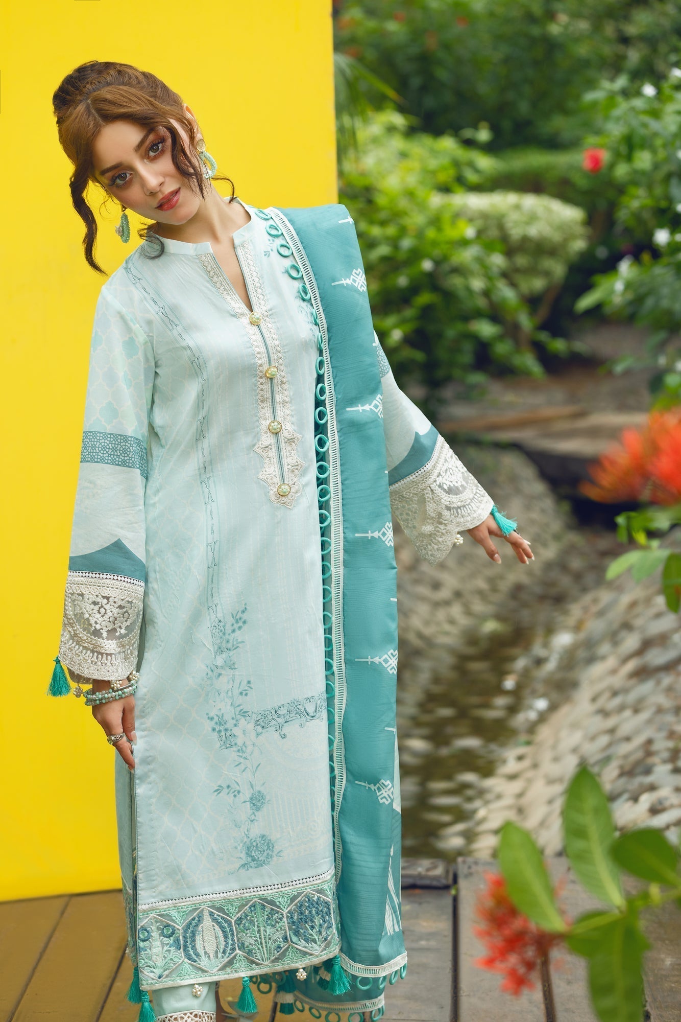 Eid Festive Lawn VOL-02 Heavy EMB. Unstitched 3pcs - Jotey