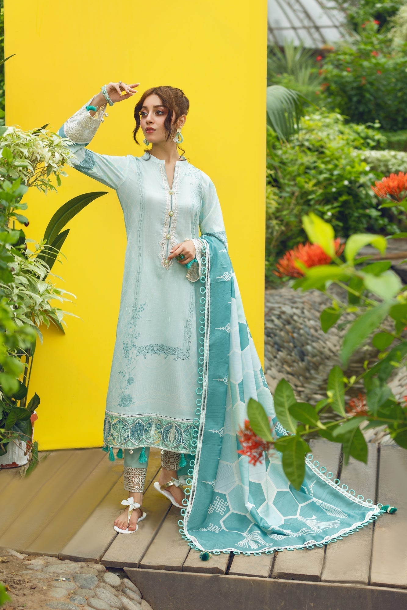 Eid Festive Lawn VOL-02 Heavy EMB. Unstitched 3pcs - Jotey
