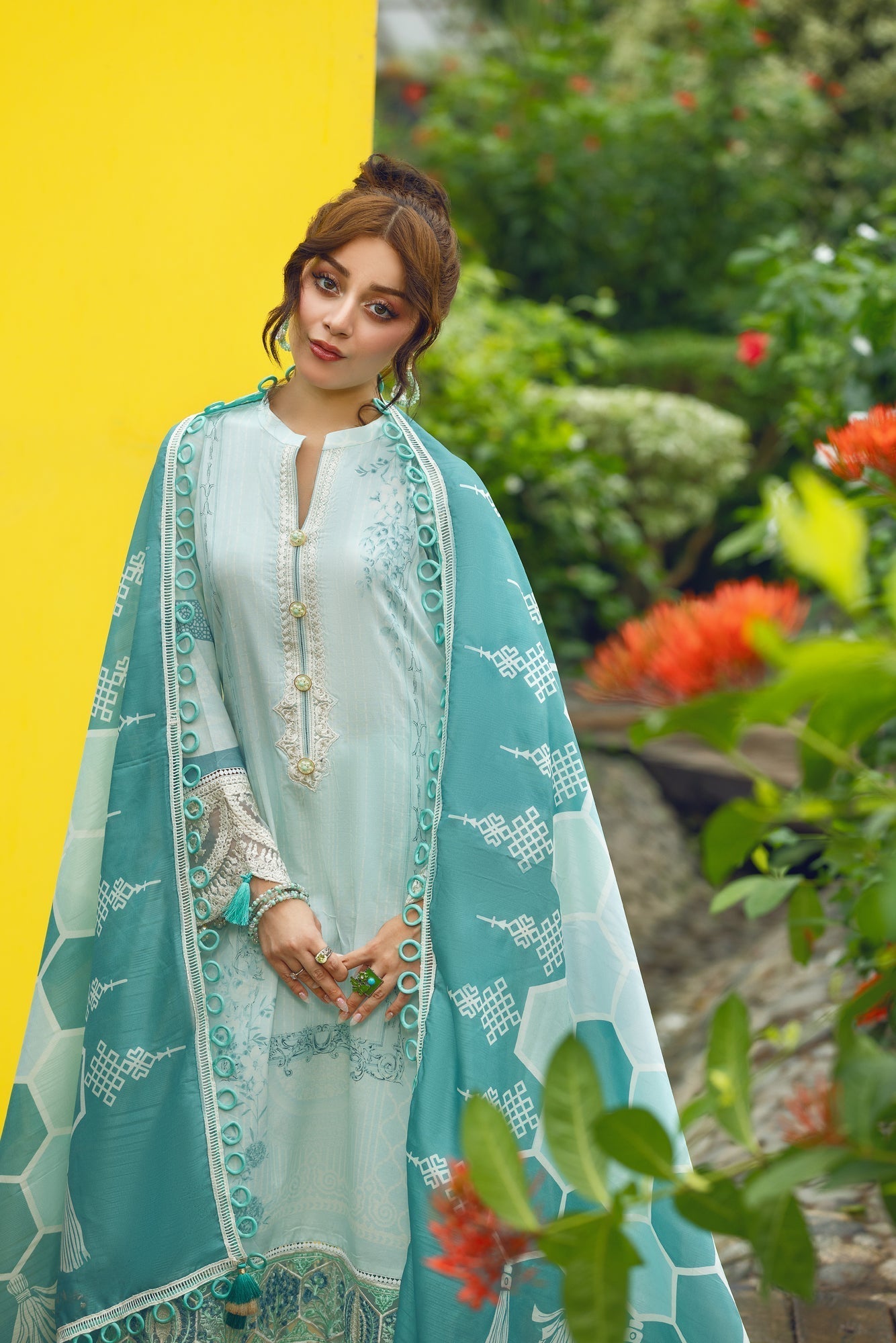 Eid Festive Lawn VOL-02 Heavy EMB. Unstitched 3pcs - Jotey