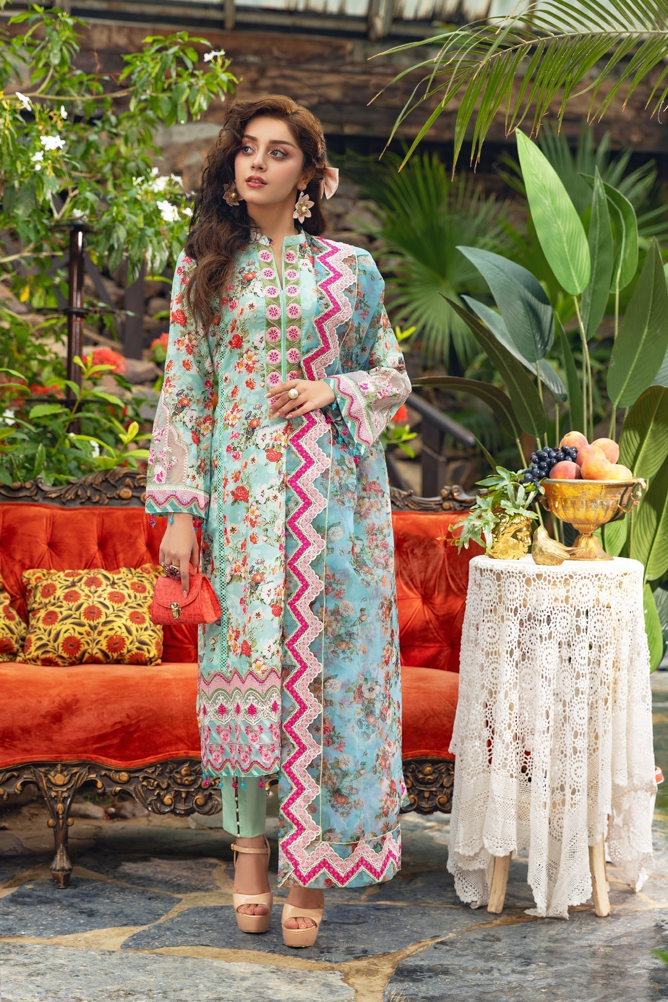 Eid Festive Lawn VOL-02 Heavy EMB. Unstitched 3pcs - Jotey