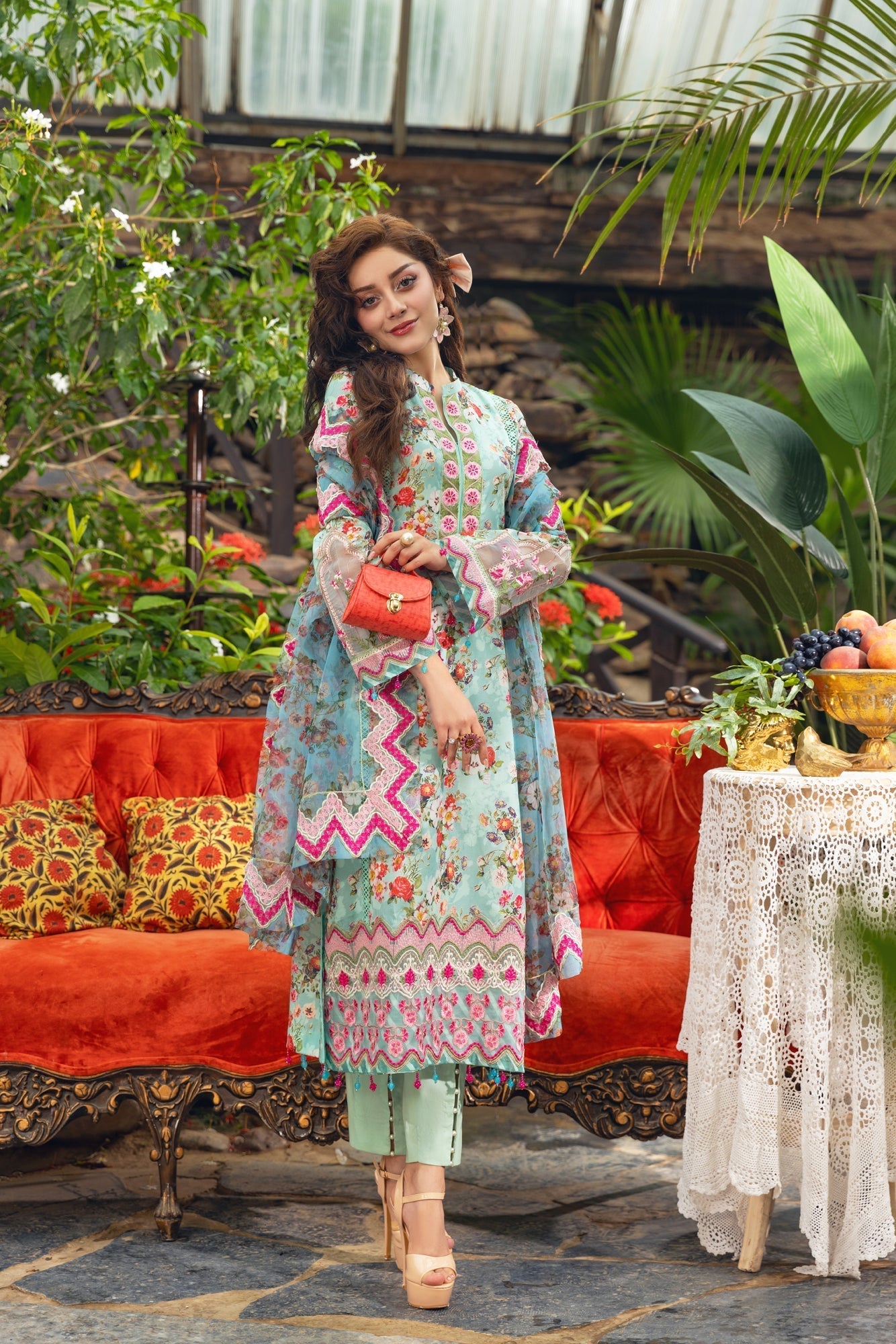 Eid Festive Lawn VOL-02 Heavy EMB. Unstitched 3pcs - Jotey