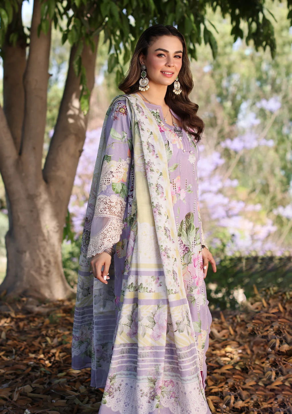 Elaf Print Chikankari Lawn Unstitched 3pcs - Jotey