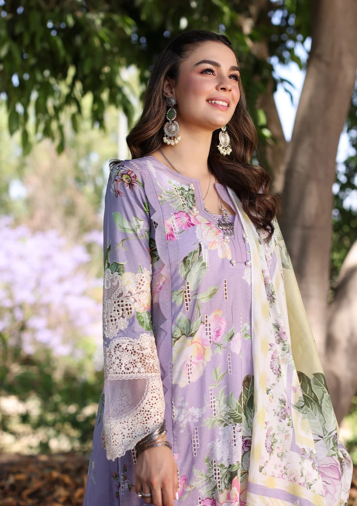 Elaf Print Chikankari Lawn Unstitched 3pcs - Jotey