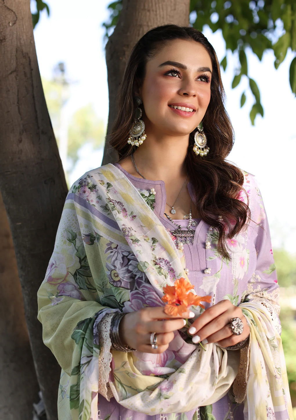 Elaf Print Chikankari Lawn Unstitched 3pcs - Jotey