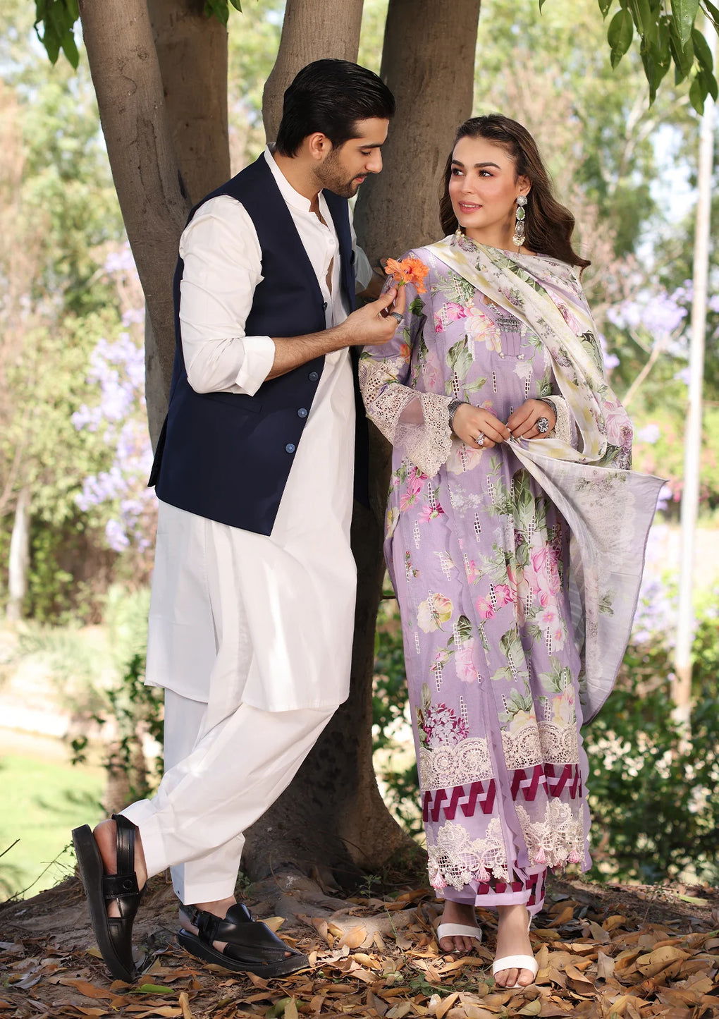 Elaf Print Chikankari Lawn Unstitched 3pcs - Jotey