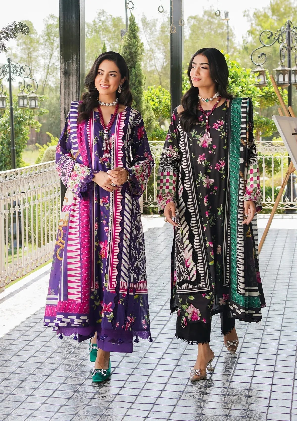 Elaf Printed Lawn Unstitched 3pcs - Jotey