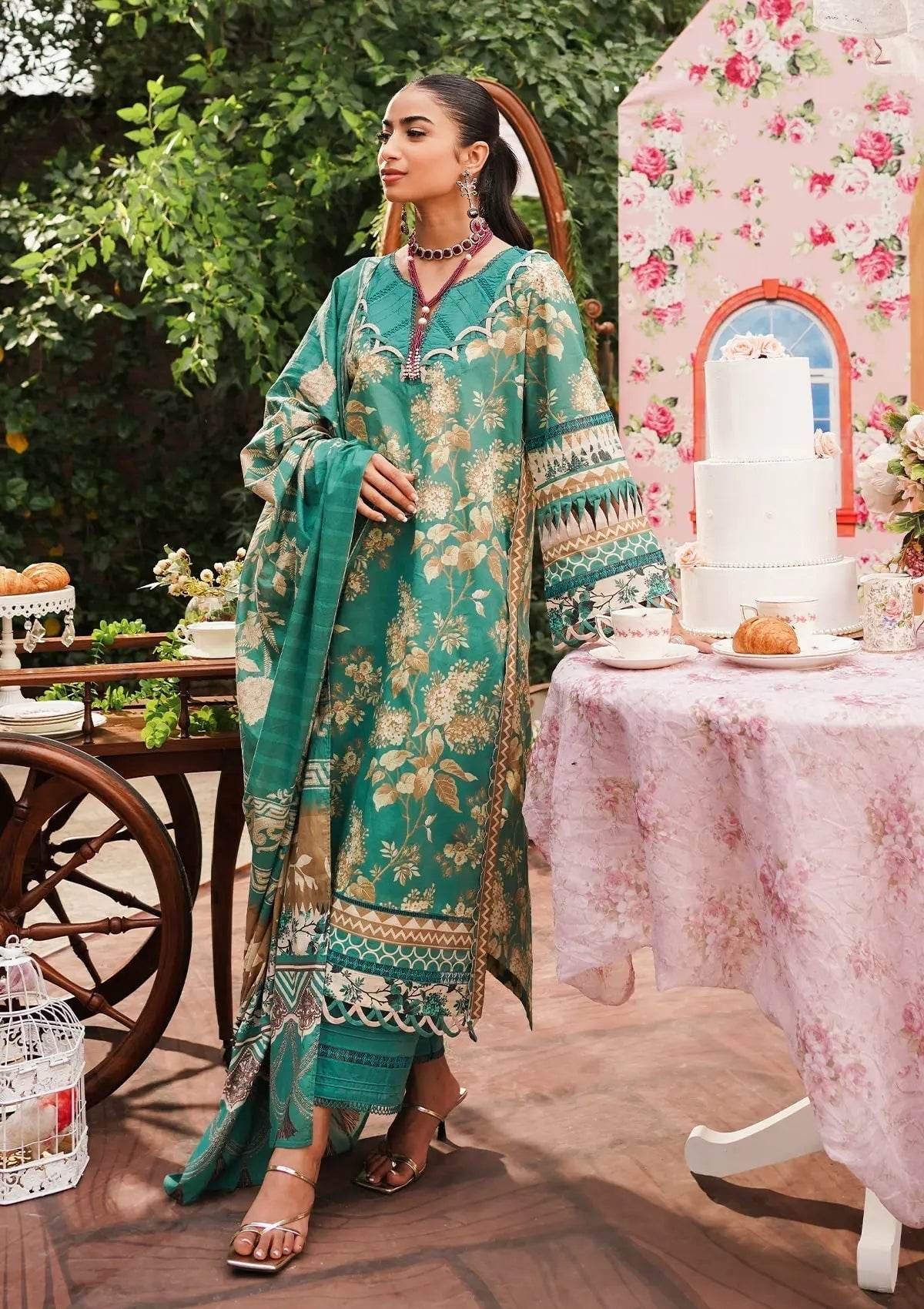Elaf Printed Lawn Unstitched 3pcs - Jotey