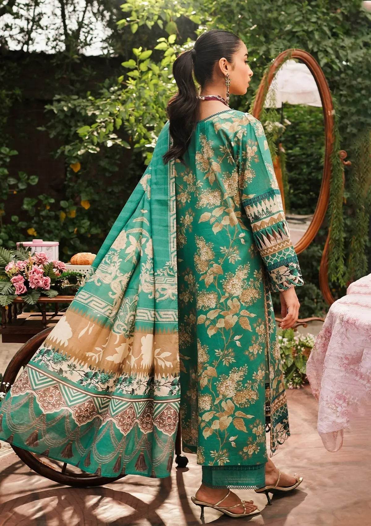 Elaf Printed Lawn Unstitched 3pcs - Jotey