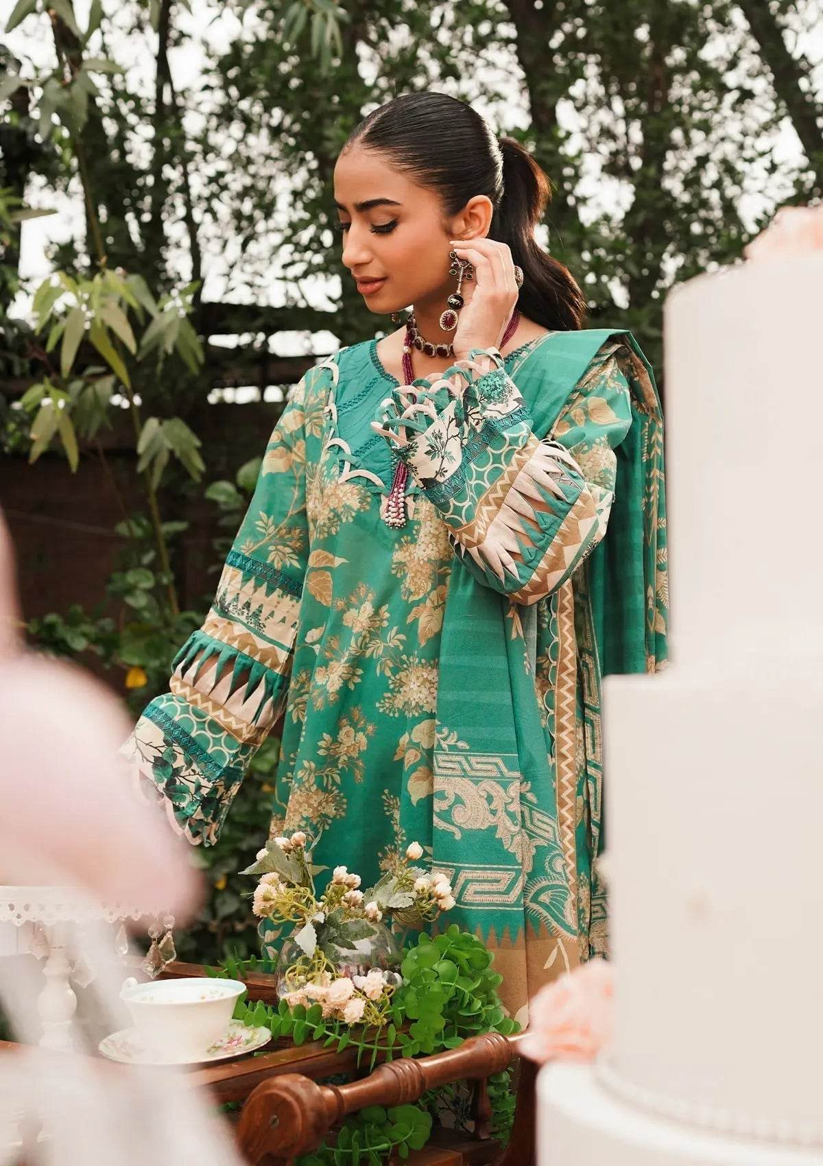 Elaf Printed Lawn Unstitched 3pcs - Jotey
