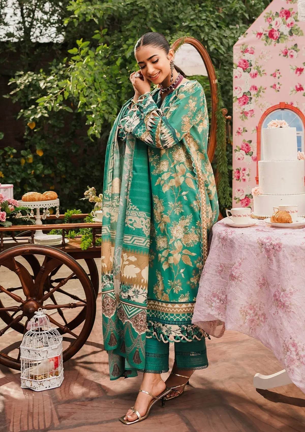 Elaf Printed Lawn Unstitched 3pcs - Jotey