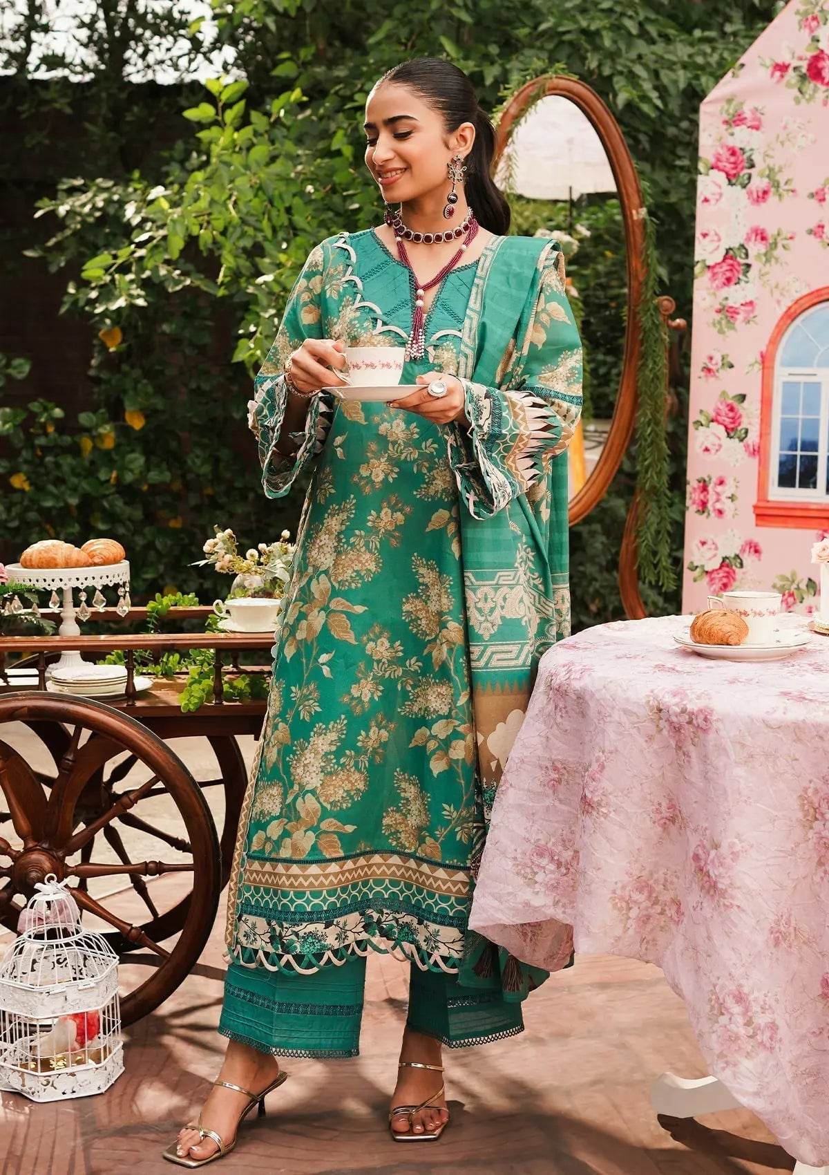 Elaf Printed Lawn Unstitched 3pcs - Jotey