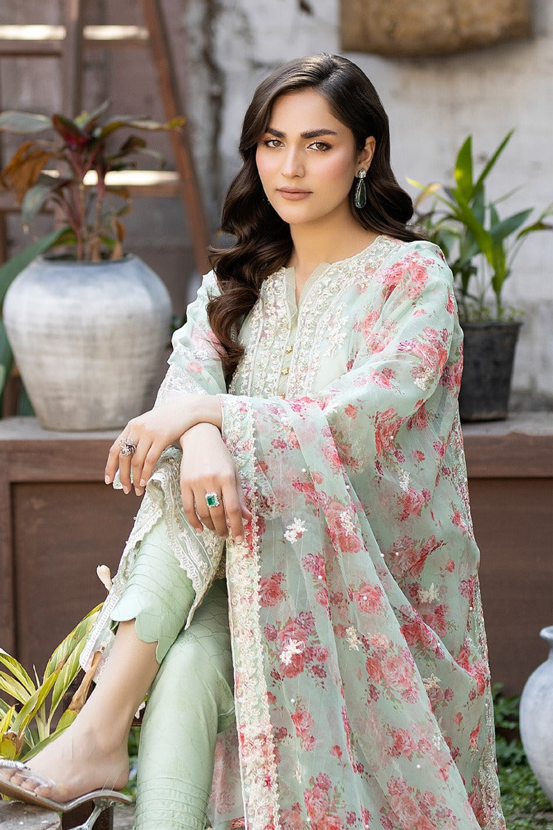 Mahiye By Noors Organza Semi Stitched 3pcs