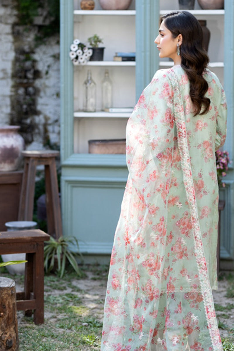 Mahiye By Noors Organza Semi Stitched 3pcs