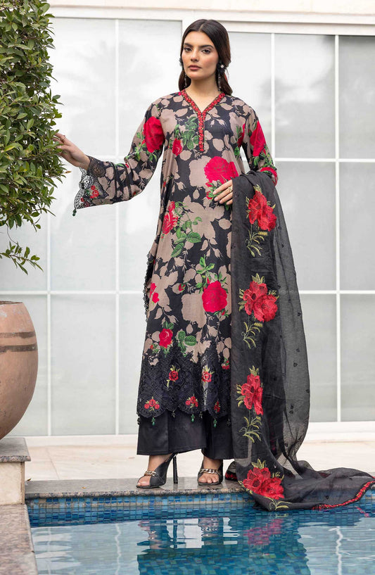 Florence by Nur Embroidered Unstitched Lawn 3pcs