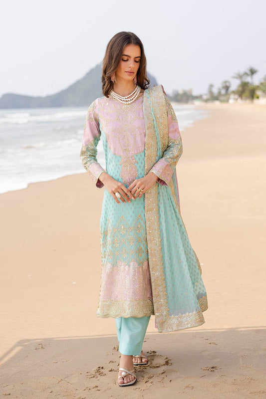 Zyra by Freesia Embroirdered Chiffon Unstitched 3 Piece - Jotey