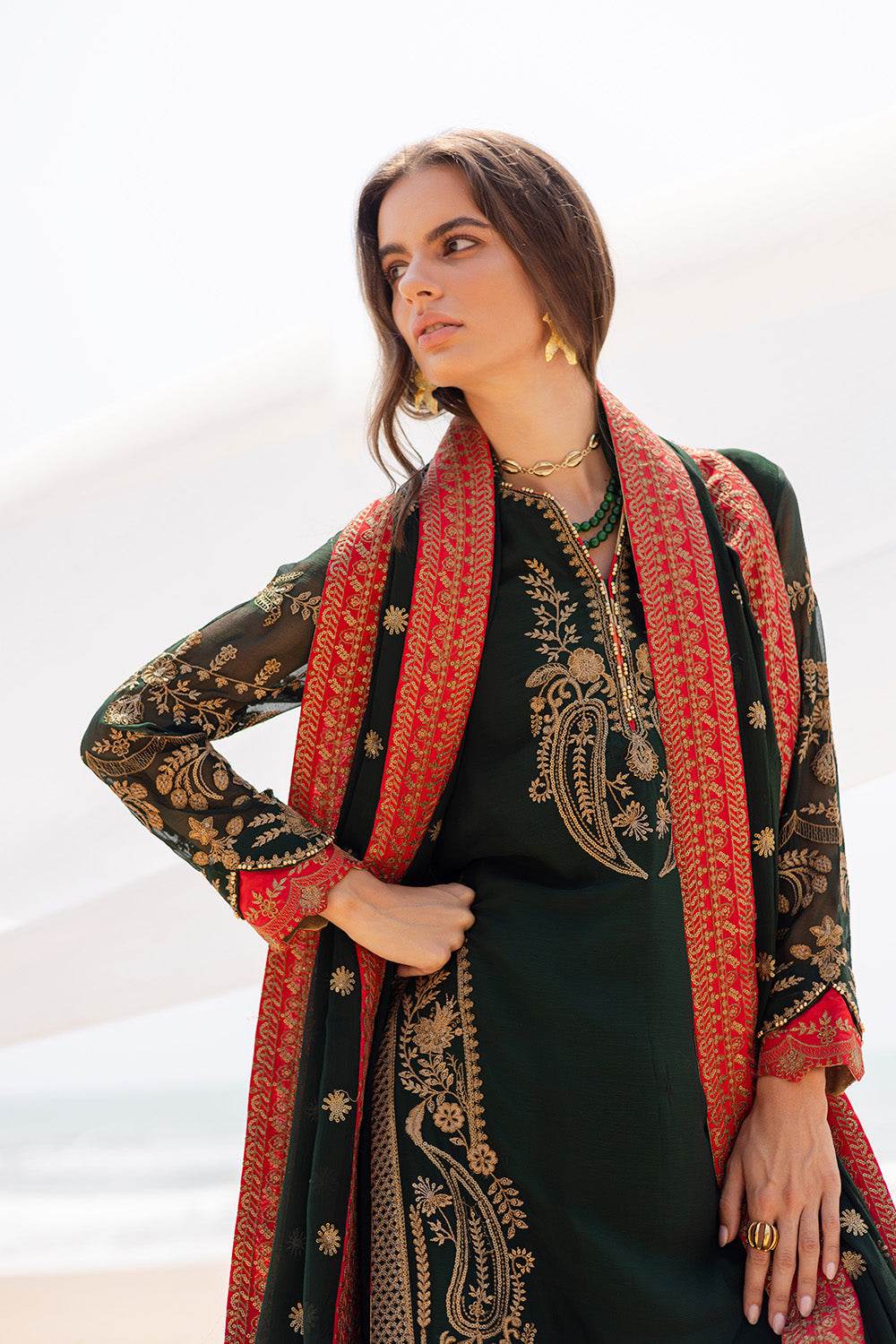 Zyra by Freesia Embroirdered Chiffon Unstitched 3 Piece - Jotey
