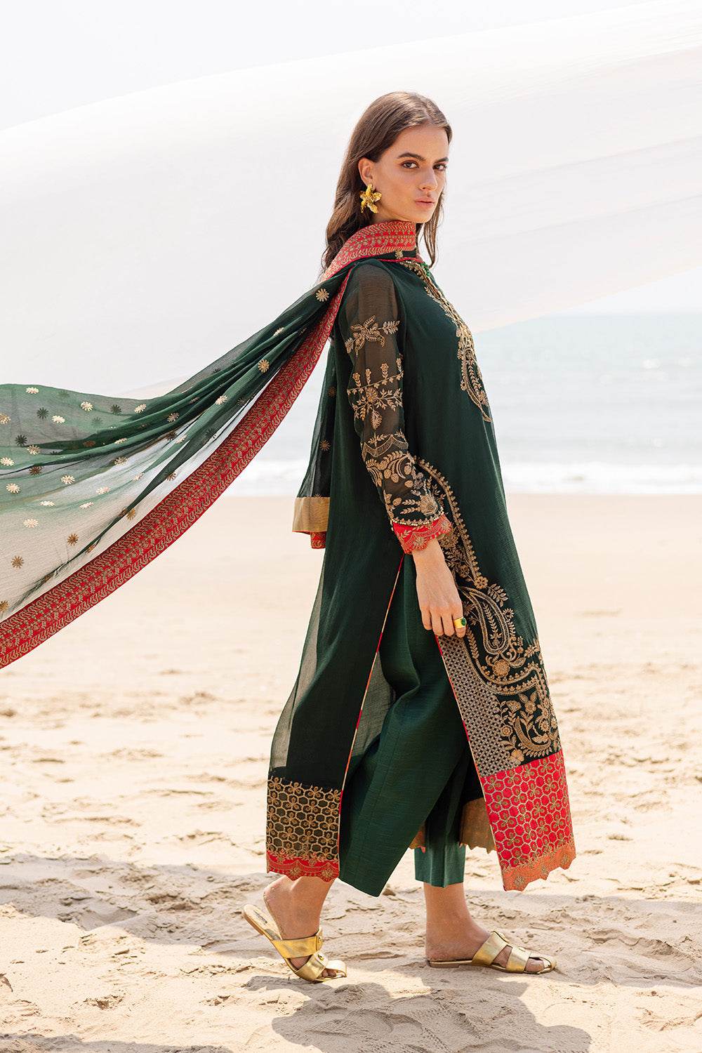 Zyra by Freesia Embroirdered Chiffon Unstitched 3 Piece - Jotey