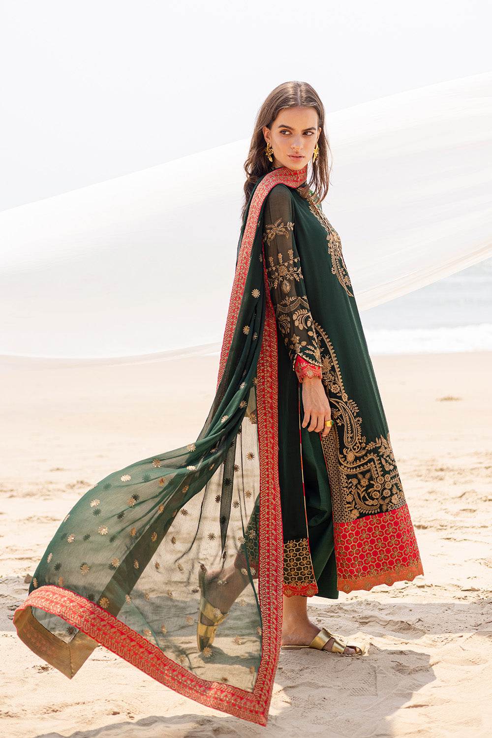 Zyra by Freesia Embroirdered Chiffon Unstitched 3 Piece - Jotey