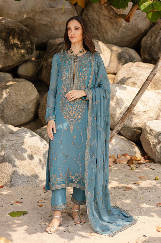 Zyra by Freesia Embroirdered Chiffon Unstitched 3 Piece - Jotey