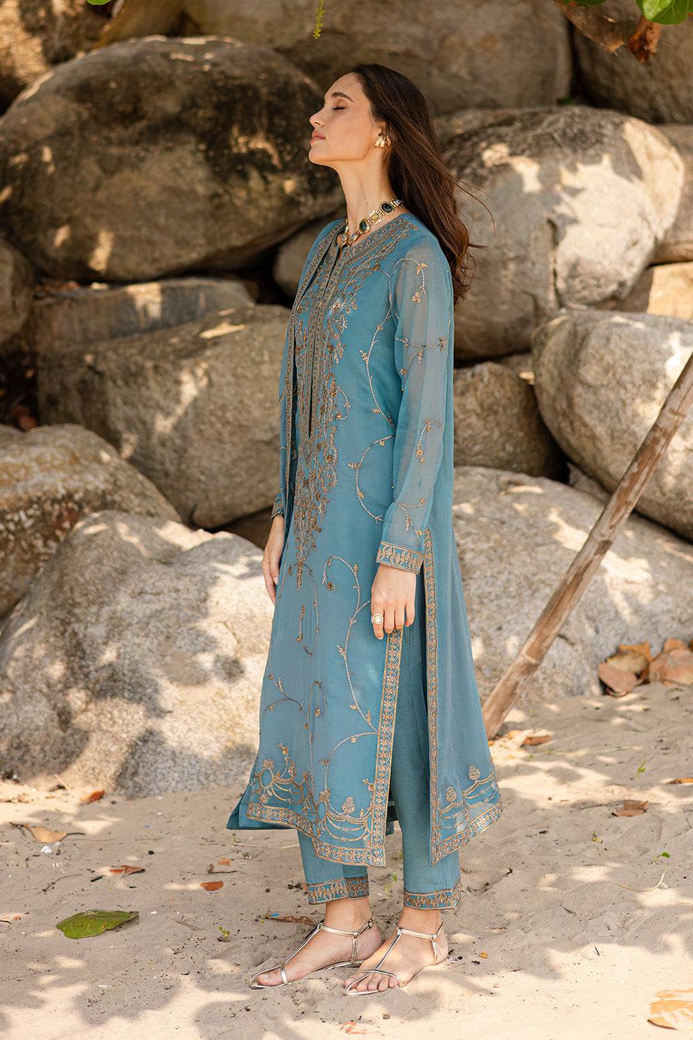 Zyra by Freesia Embroirdered Chiffon Unstitched 3 Piece - Jotey