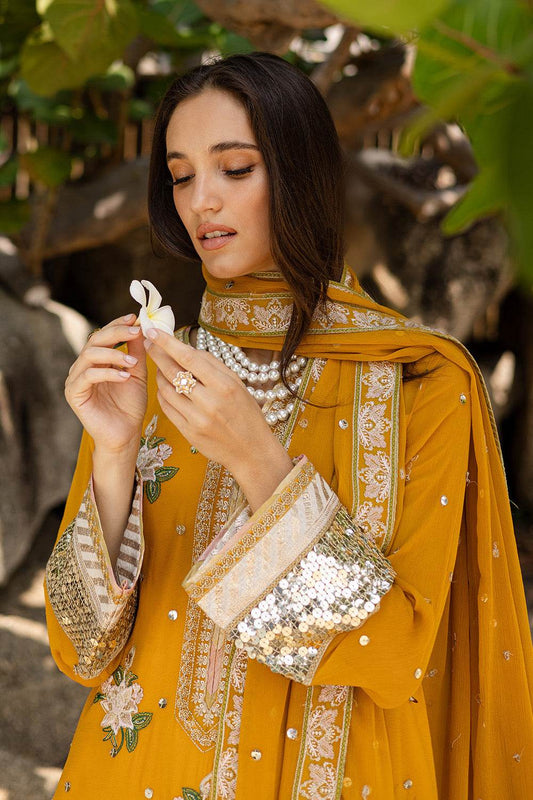 Zyra by Freesia Embroirdered Chiffon Unstitched 3 Piece - Jotey