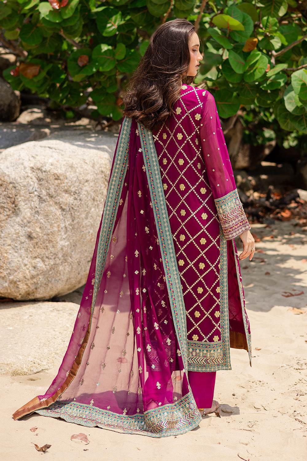 Zyra by Freesia Embroirdered Chiffon Unstitched 3 Piece - Jotey