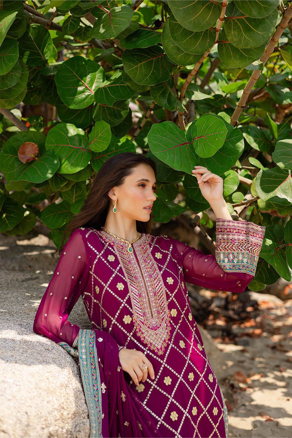 Zyra by Freesia Embroirdered Chiffon Unstitched 3 Piece - Jotey