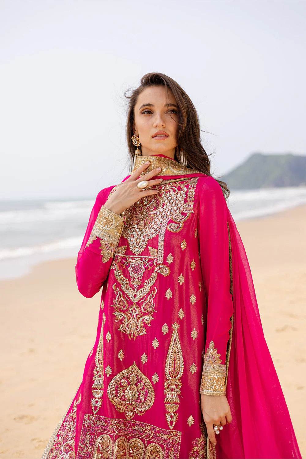 Zyra by Freesia Embroirdered Chiffon Unstitched 3 Piece - Jotey