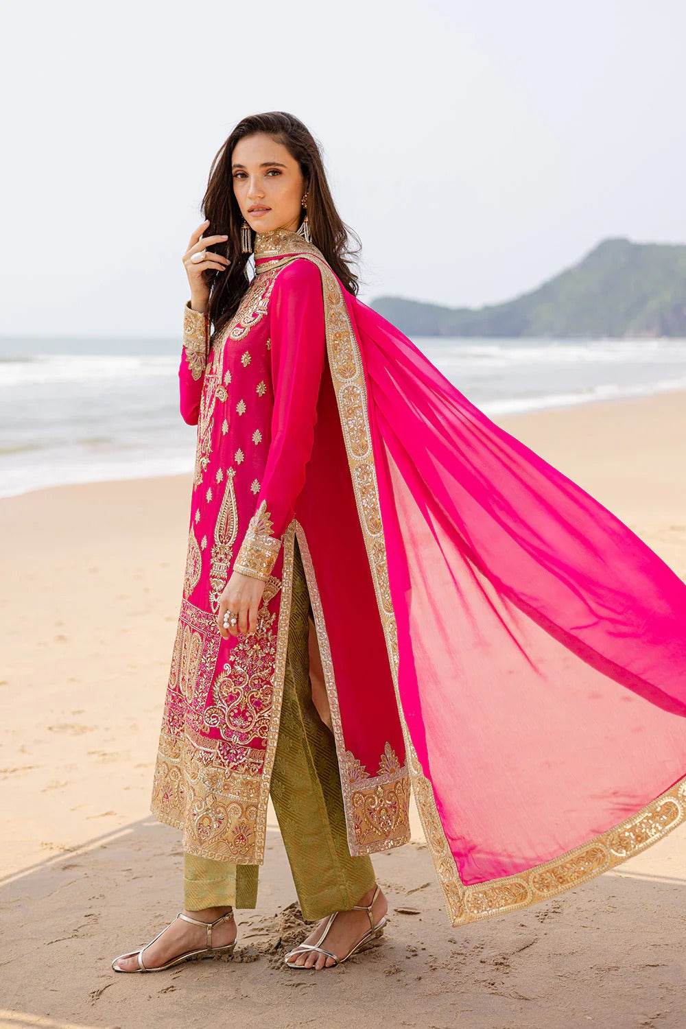 Zyra by Freesia Embroirdered Chiffon Unstitched 3 Piece - Jotey