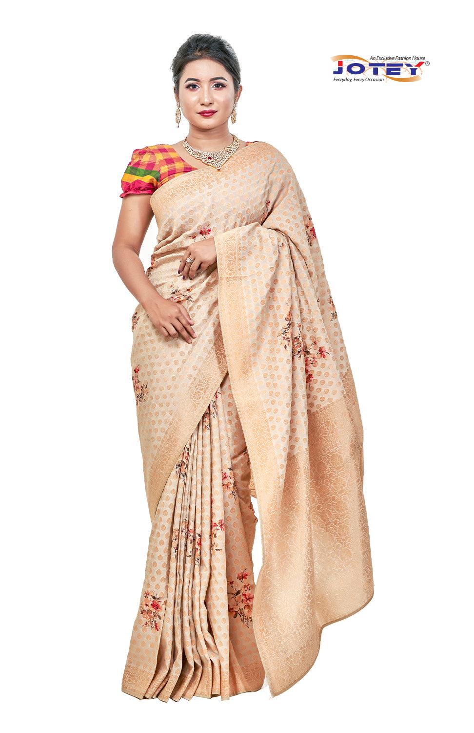 Floral Printed Georgette Banarasi Saree - Jotey