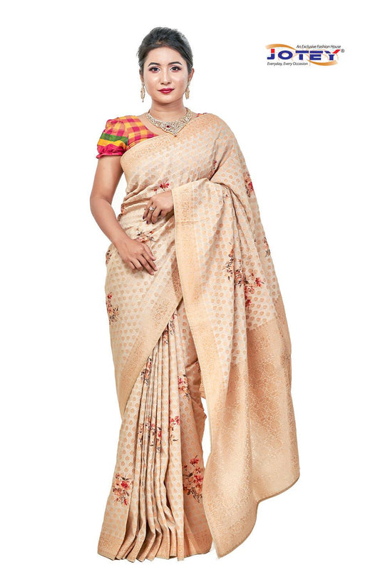 Floral Printed Georgette Banarasi Saree - Jotey