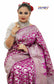 Floral Woven Pure Banarasi Silk Saree in Purple - Jotey