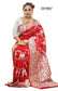 Floral Woven Pure Banarasi Silk Saree in Red - Jotey