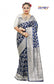 Floral Woven Pure Banarasi Silk Saree in Royal Blue - Jotey