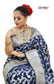 Floral Woven Pure Banarasi Silk Saree in Royal Blue - Jotey