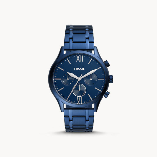 Fossil Fenmore Midsize Multifunction Navy Stainless Steel Watch - Jotey