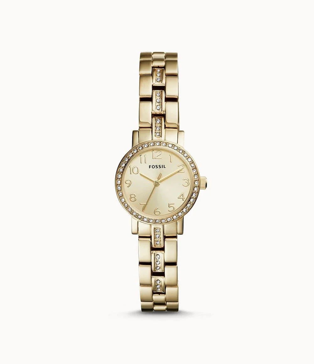 Fossil Shae Mini Three-Hand Gold-Tone Stainless Steel Watch - Jotey