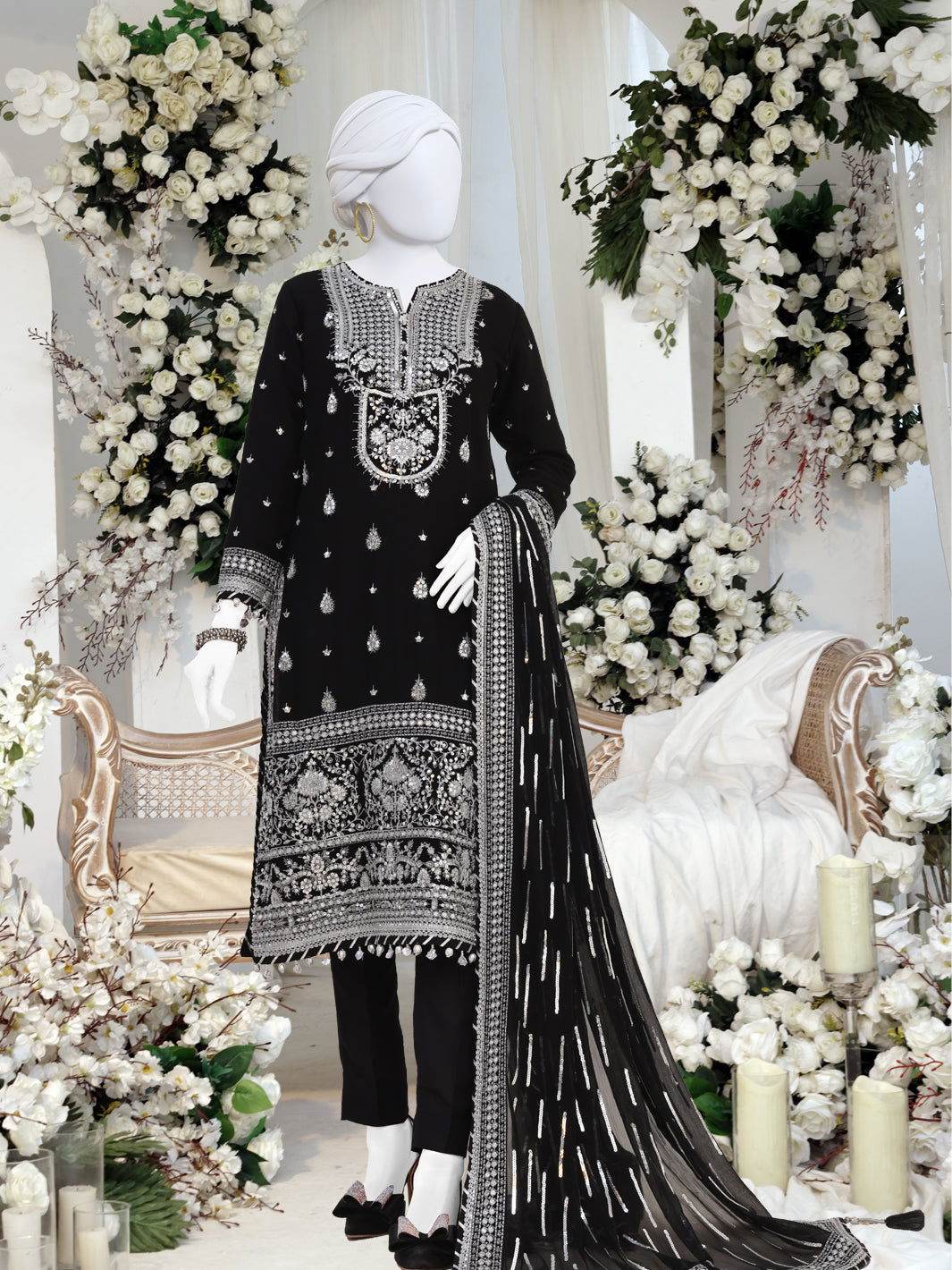 Gul-E-Posh By Panjnad Embroidered Chiffon Unstitched 3 Piece - Jotey