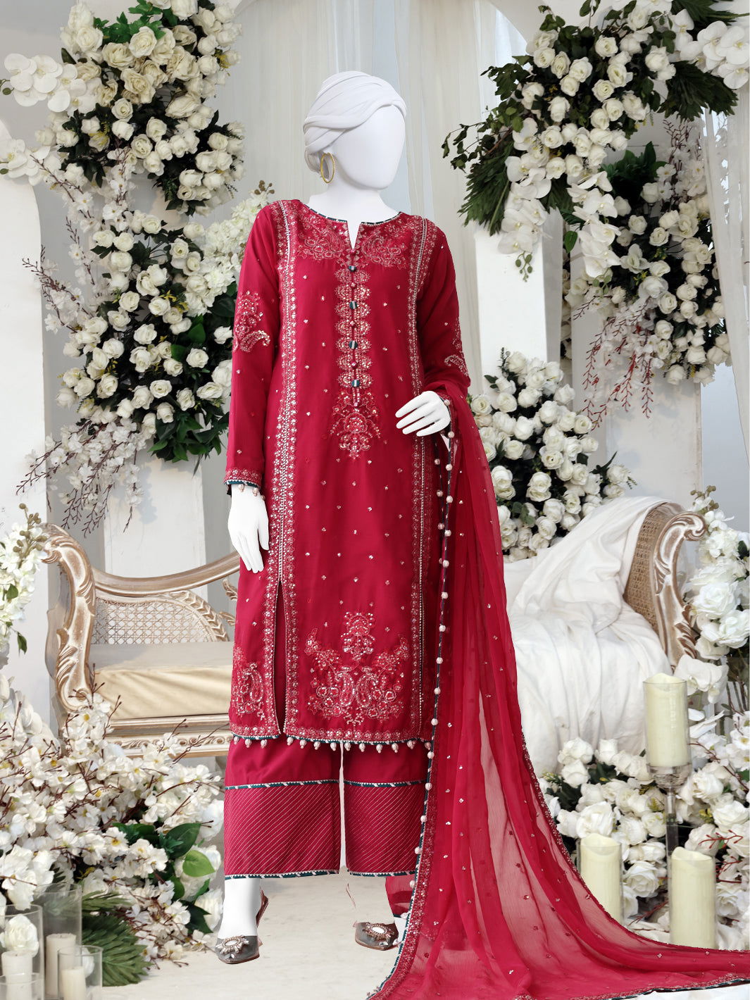 Gul-E-Posh By Panjnad Embroidered Chiffon Unstitched 3 Piece - Jotey
