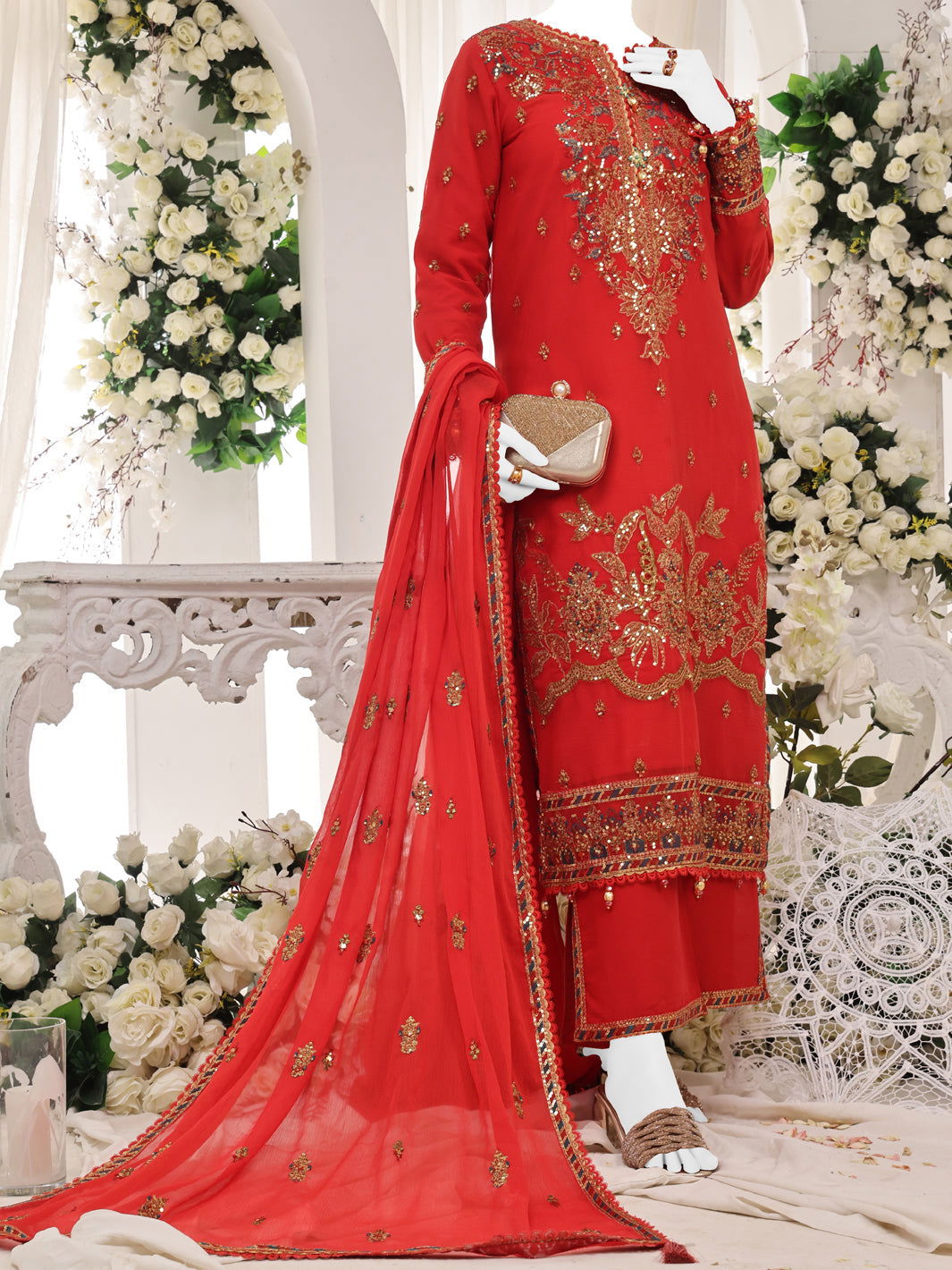 Gul-E-Posh By Panjnad Embroidered Chiffon Unstitched 3 Piece - Jotey