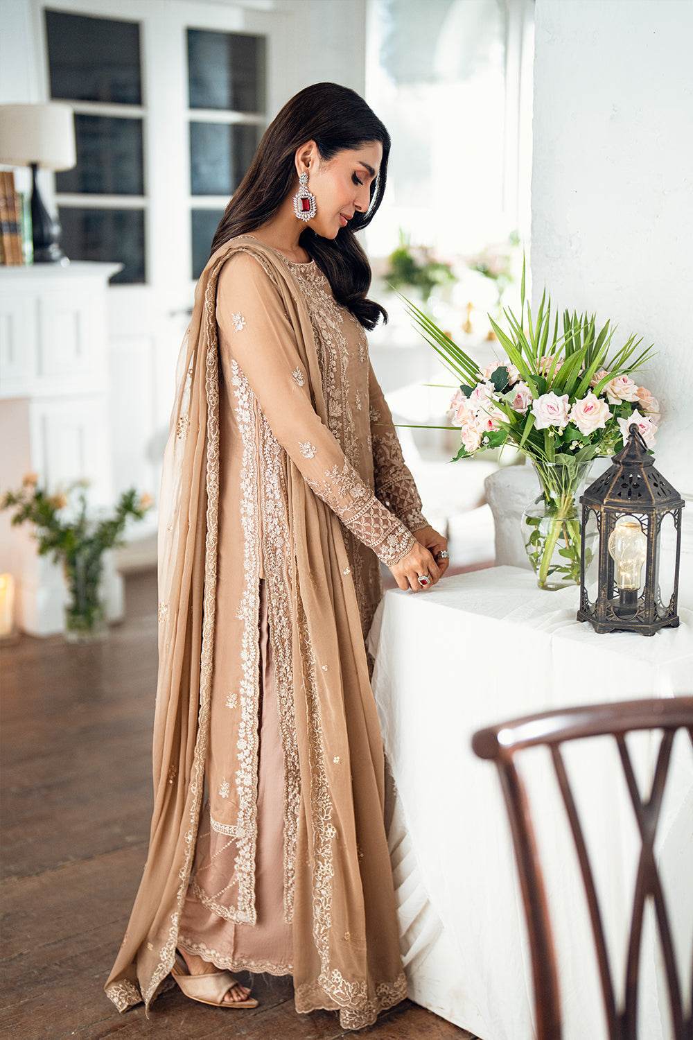 Azure Luxe'25 Embroidered Chiffon Unstitched 3pcs - Jotey
