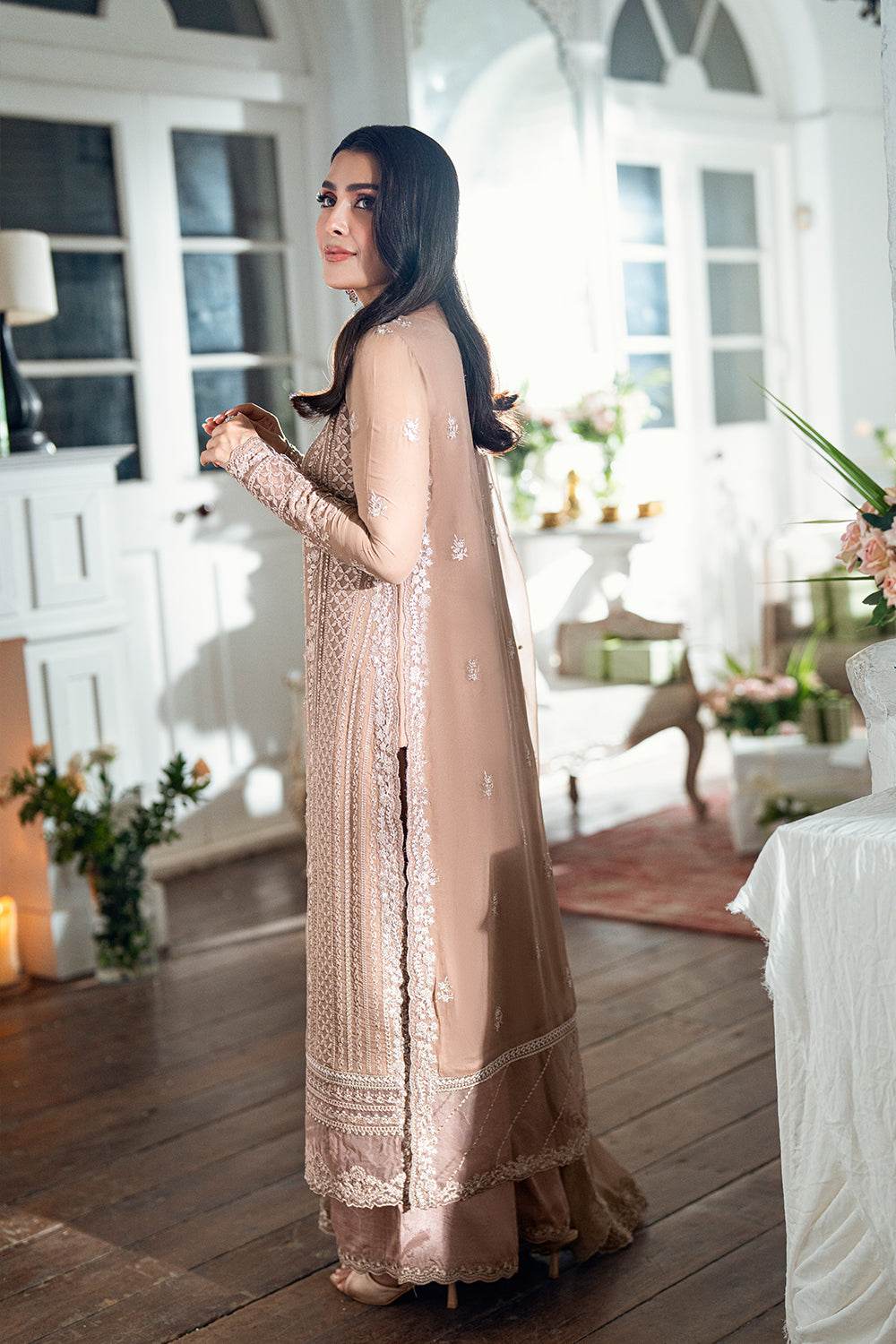 Azure Luxe'25 Embroidered Chiffon Unstitched 3pcs - Jotey