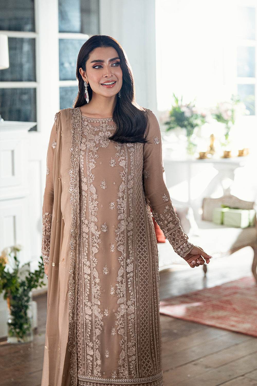 Azure Luxe'25 Embroidered Chiffon Unstitched 3pcs - Jotey