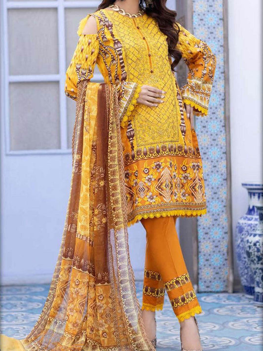 Hafiz Textile pine Unstitched Cotton 3Pcs - Jotey